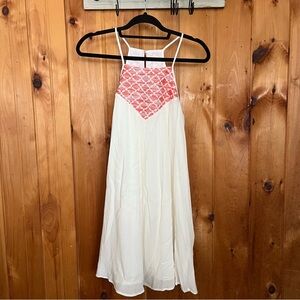 Jack by BB Dakota Cream and Pink Midi Dress